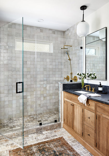 bathroom with vintage rug