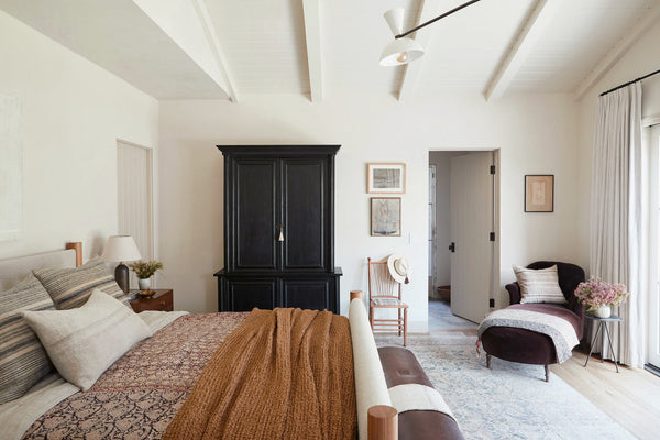 bedroom with vintage rug