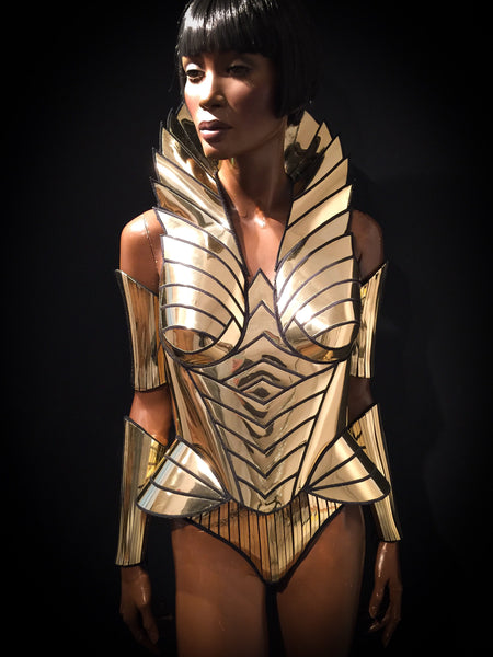 original designed Divamp Couture Sun goddess metallic corset ,s – divamp