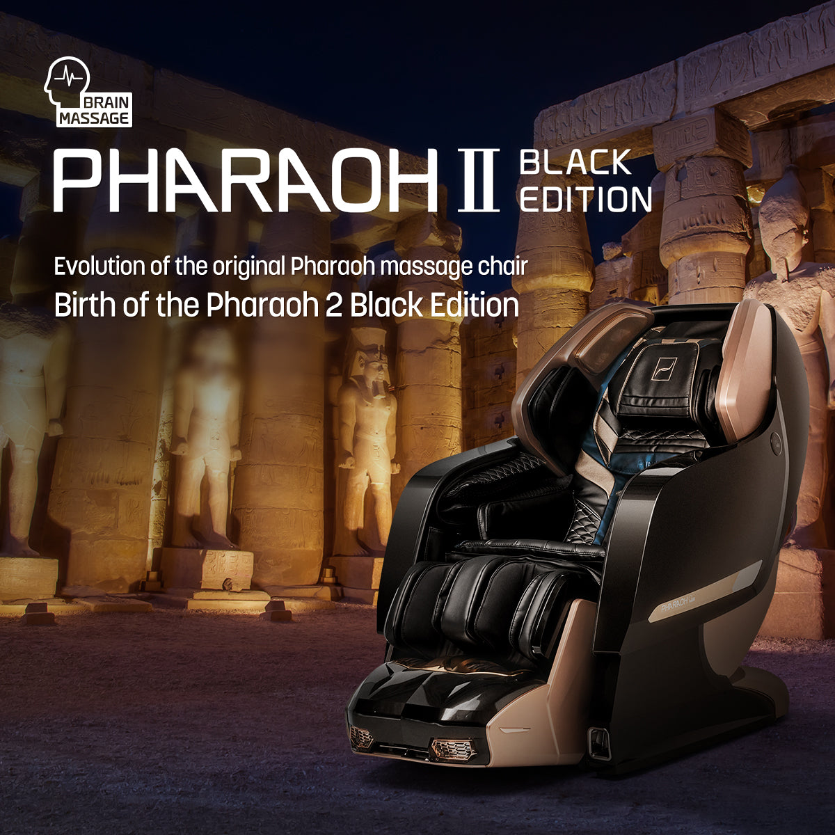 Evolution of the original Pharaoh massage chair. Birth of the Pharaoh 2 Black Edition