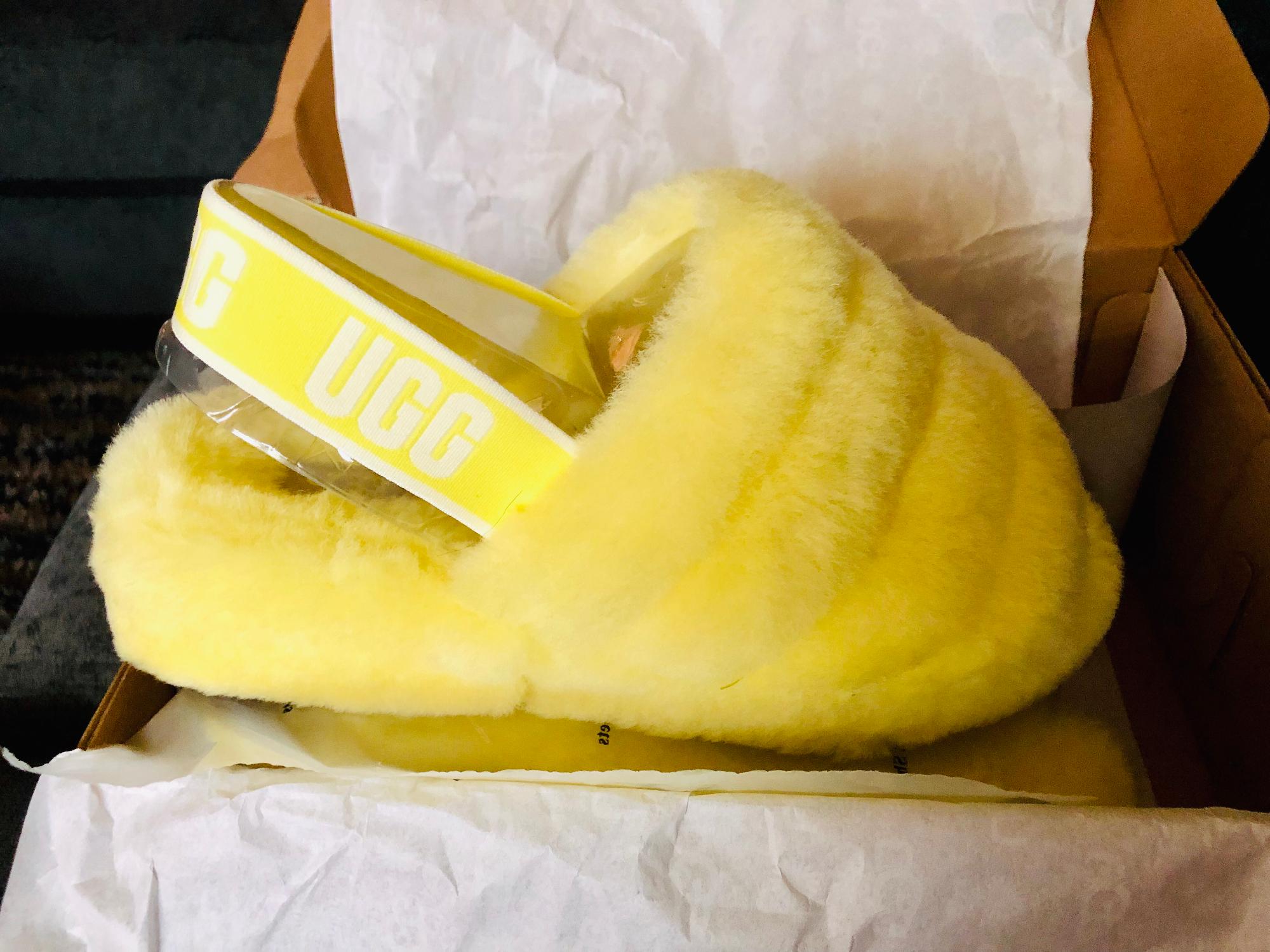 yellow ugg slides