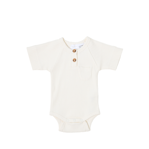 Short Sleeve Bodysuit - Egret