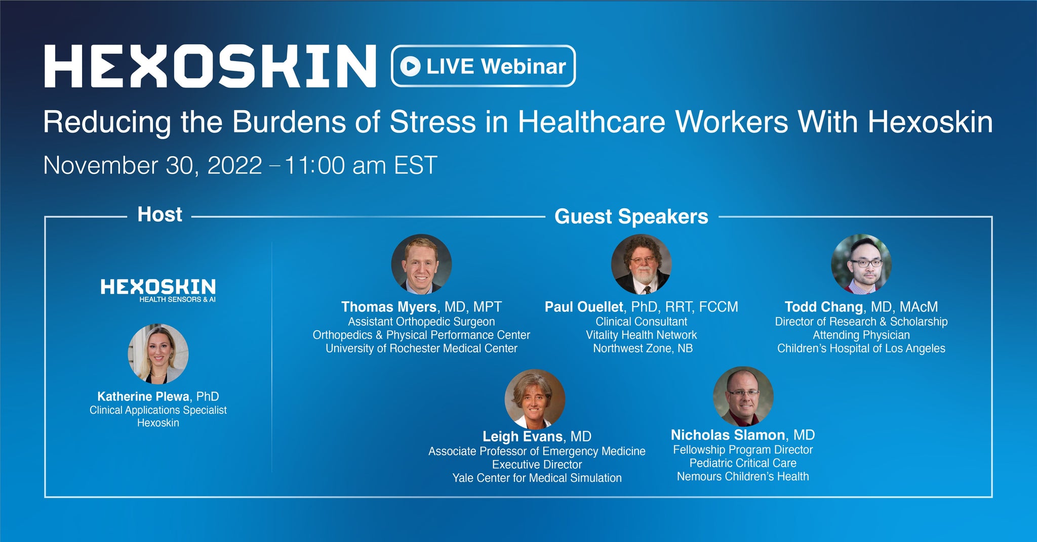 Hexoskin Webinar Registration Link: Reducing the Burden of Stress in Healthcare Workers With Hexoskin