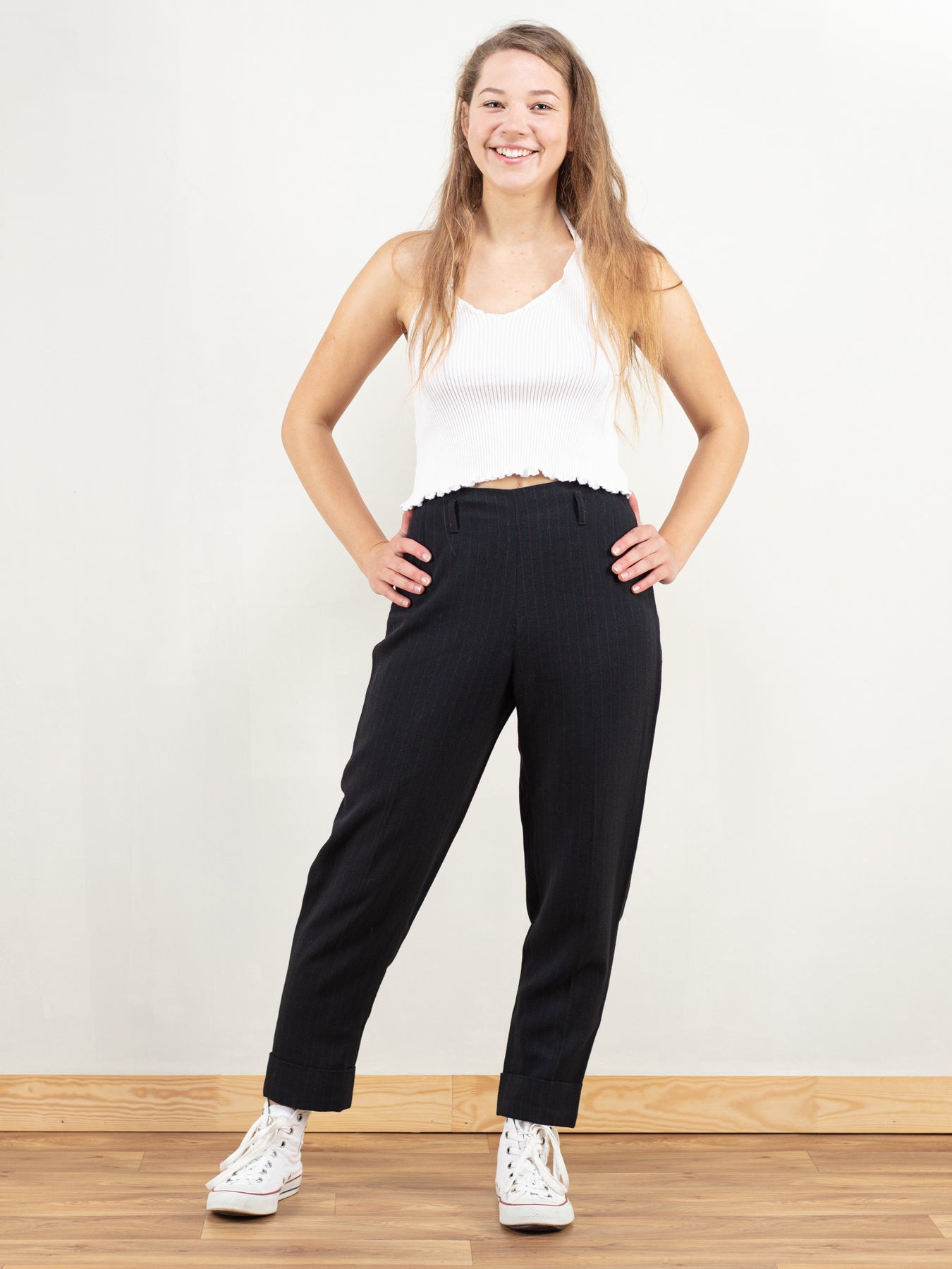 Vintage Women's 80's Black Pants High Waisted