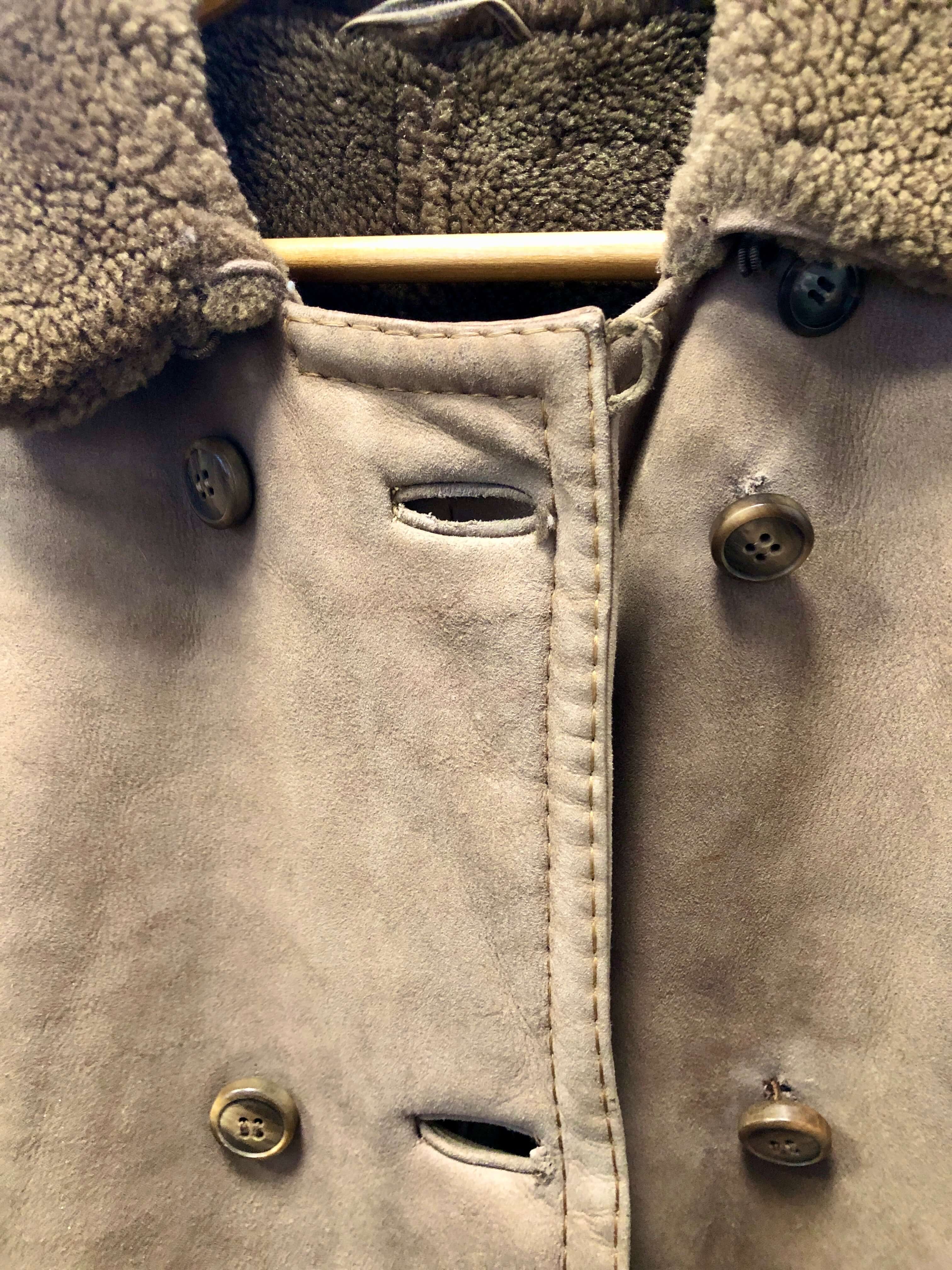 Vintage 70's Women Penny Lane Shearling Coat In Beige