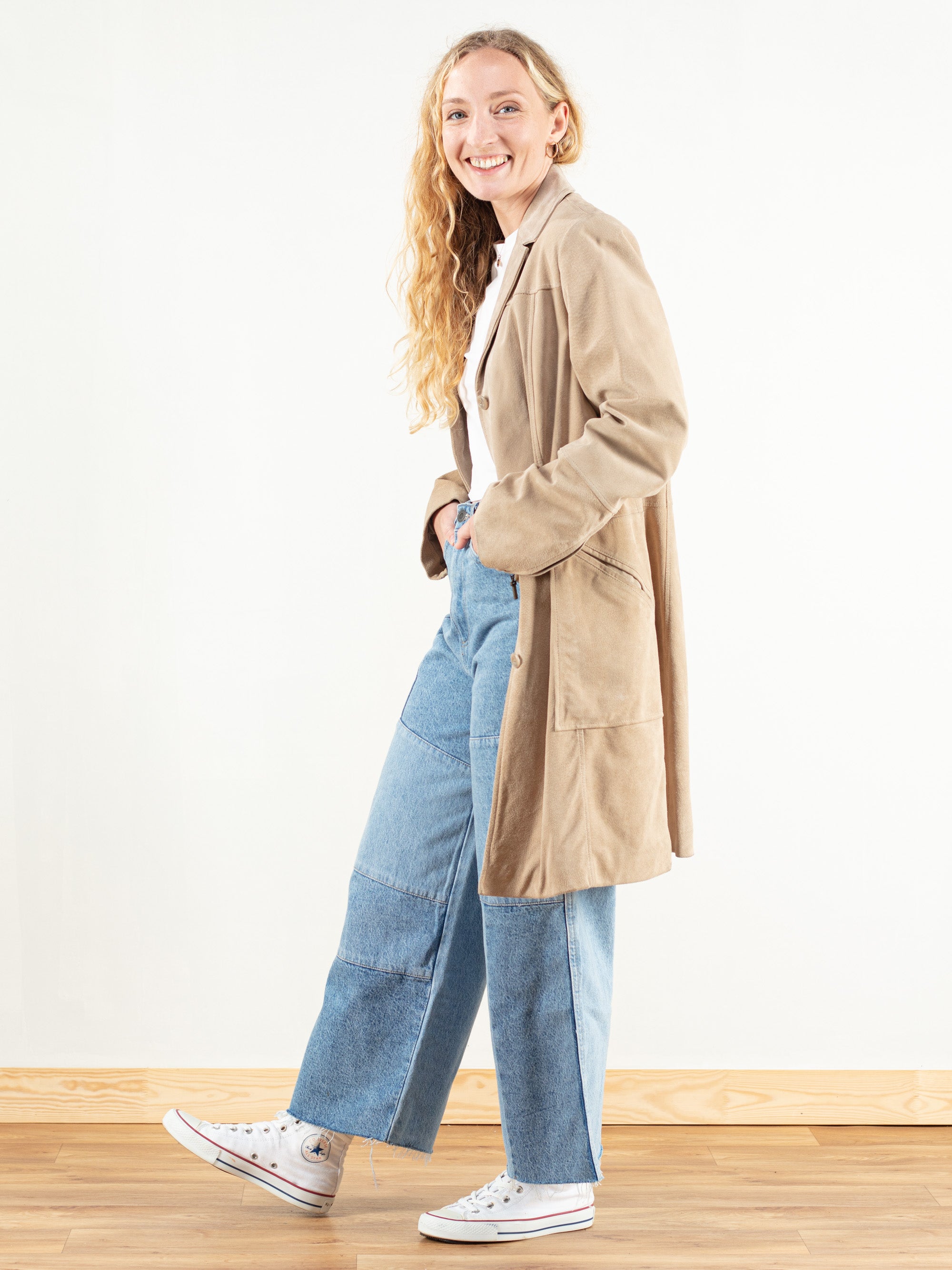 Vintage 80's Women Cowgirl Suede Coat