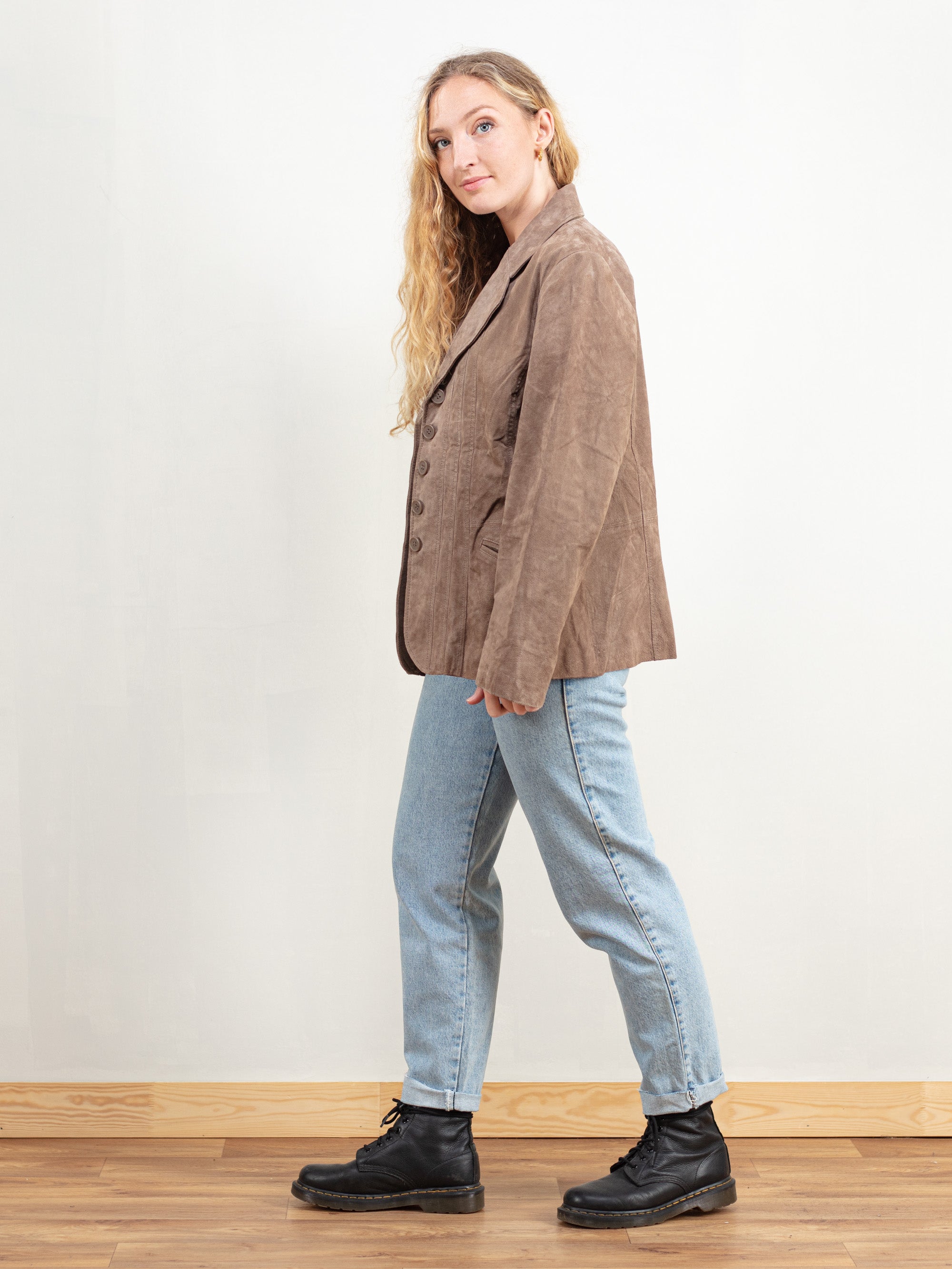 Vintage 80's Blazer Women Suede Jacket