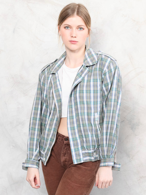 Vintage 80's Women Plaid Spring Jacket