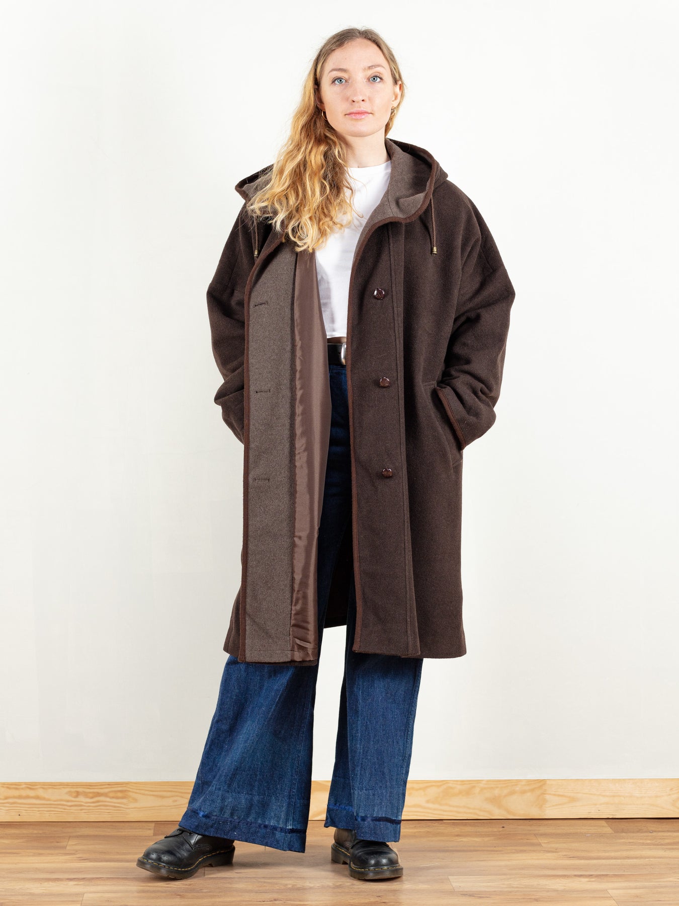 Online Vintage Store | 80's Women Blue Wool Blend Coat | Northern