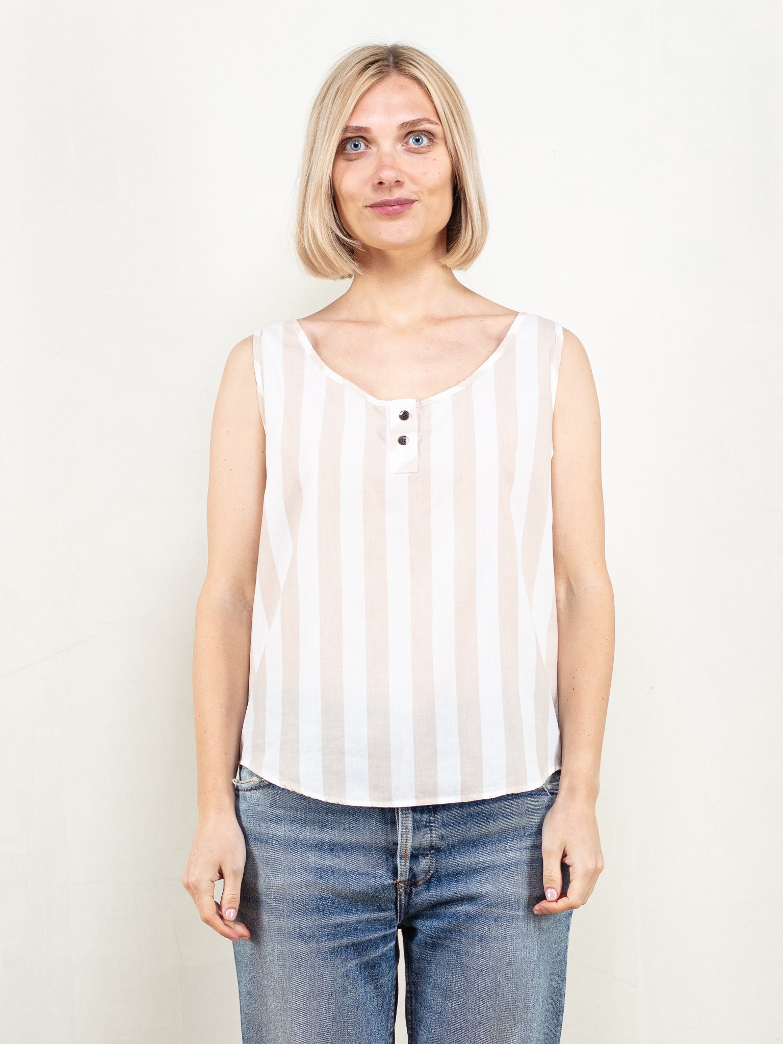 Vintage 90's Women Striped Tank Top