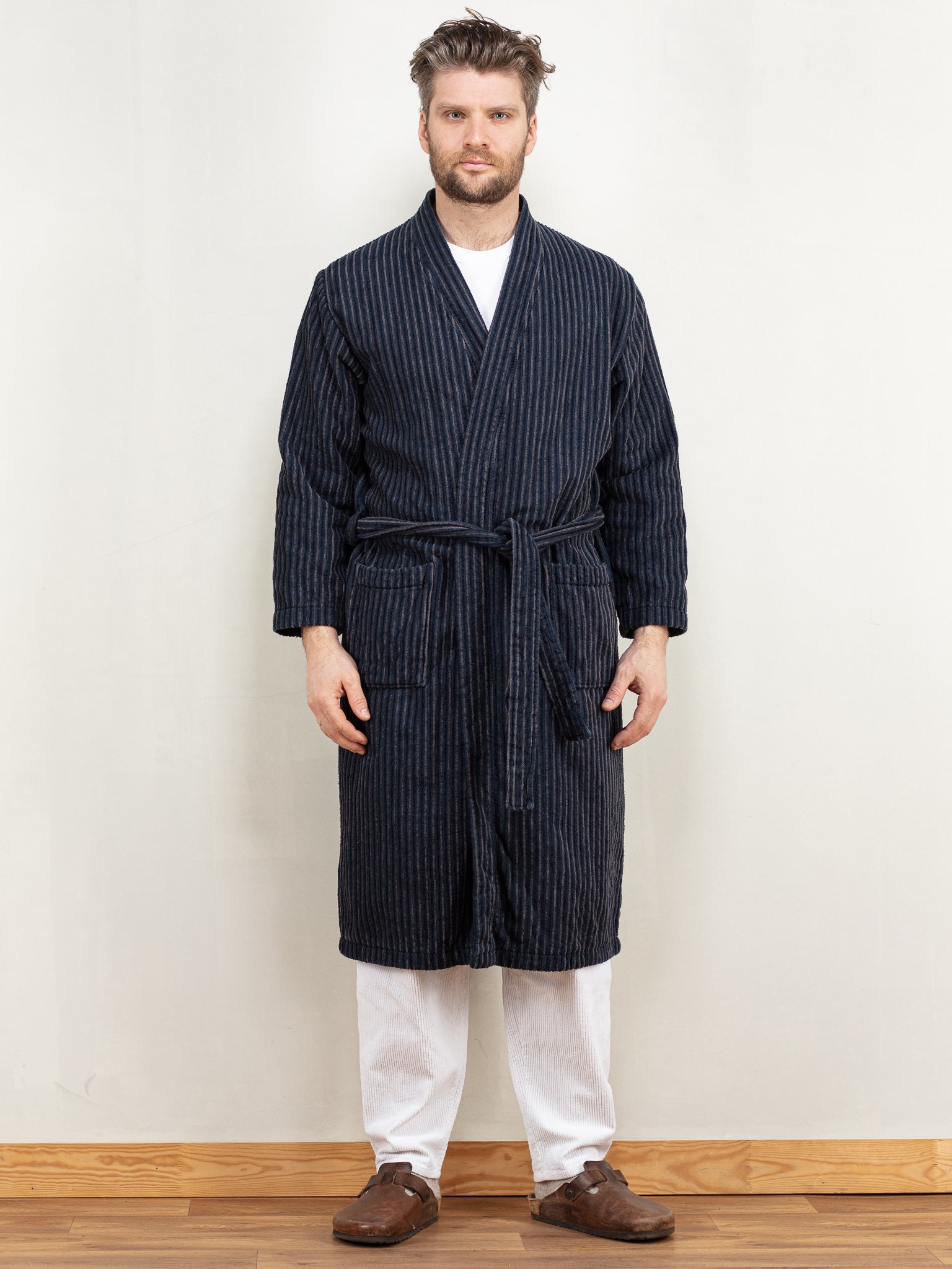 Vintage 90's Men Dressing Gown in Blue