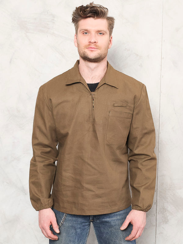 Vintage 90's Men Military Smock Shirt