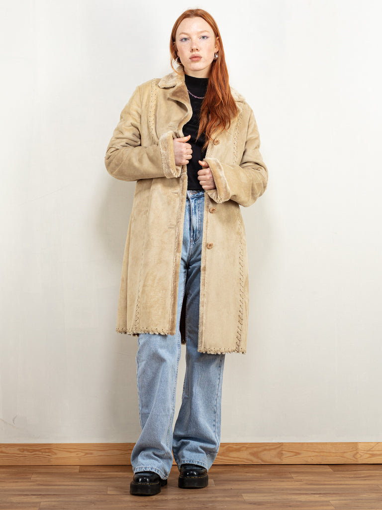 Online Vintage Store | 90's Women Patchwork Suede Coat| Northern