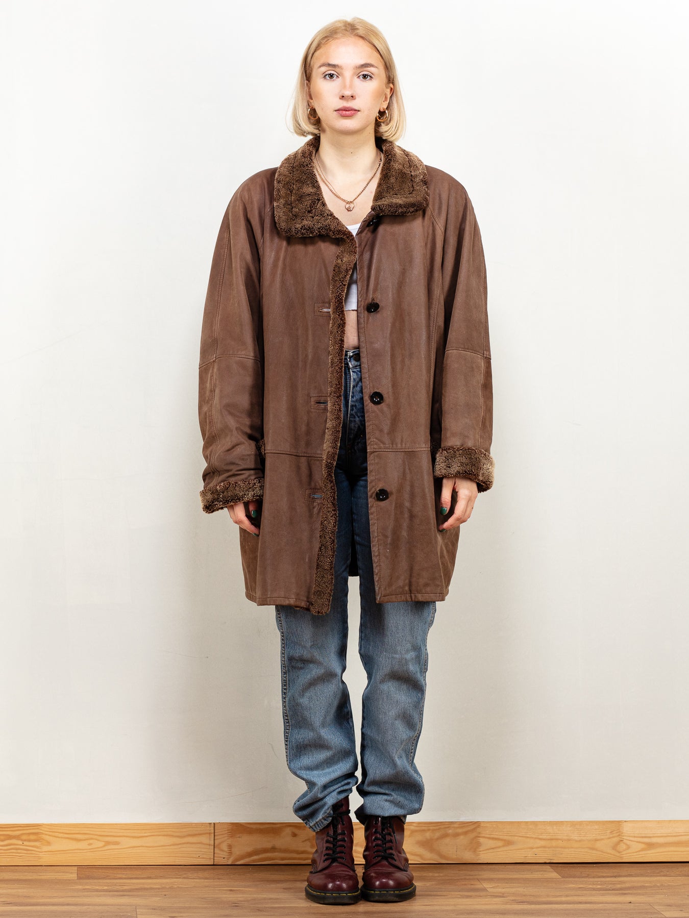 Online Vintage Store | 90's Women Patchwork Suede Coat| Northern