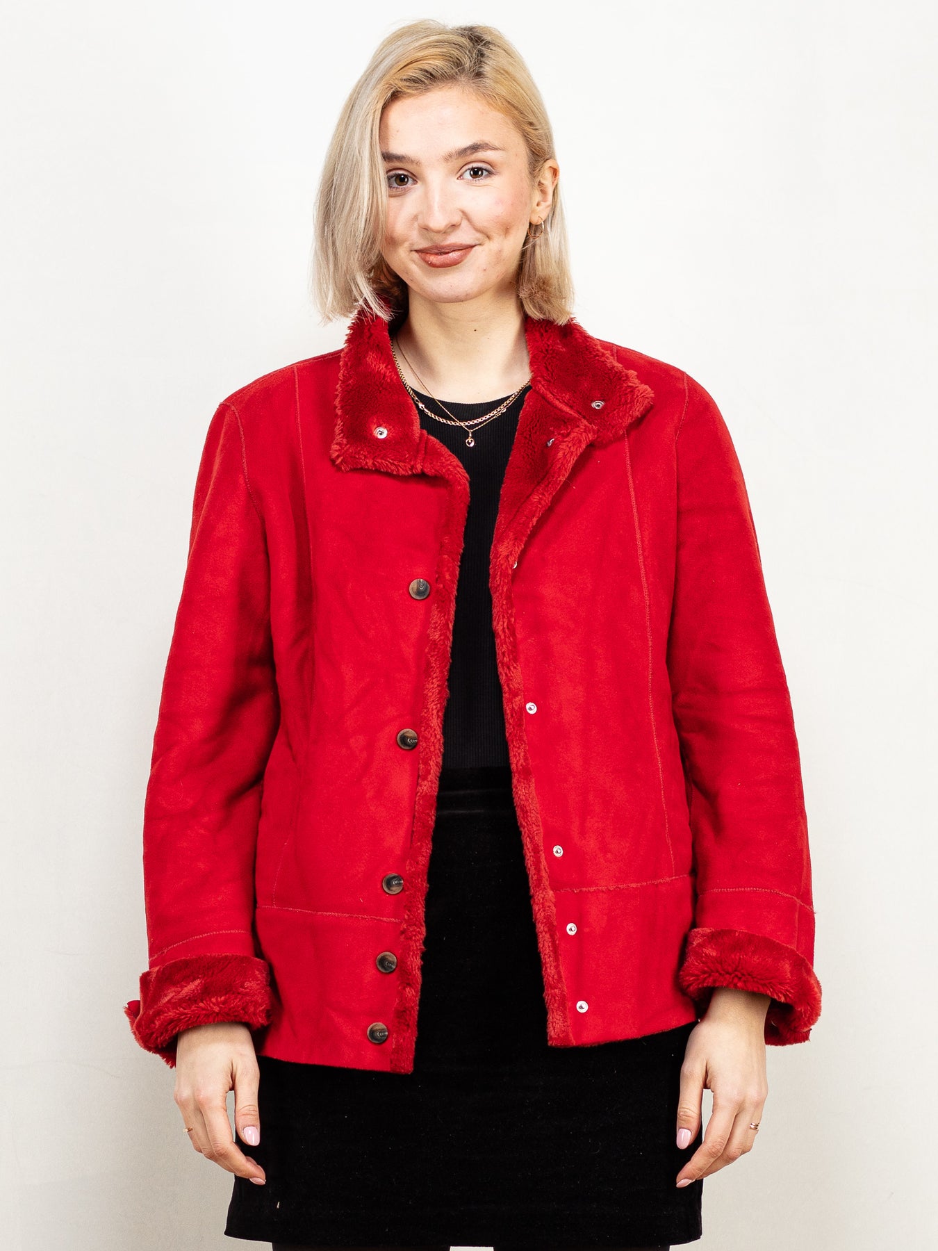 Online Vintage Store, 00's Women Fleece Jacket in Red