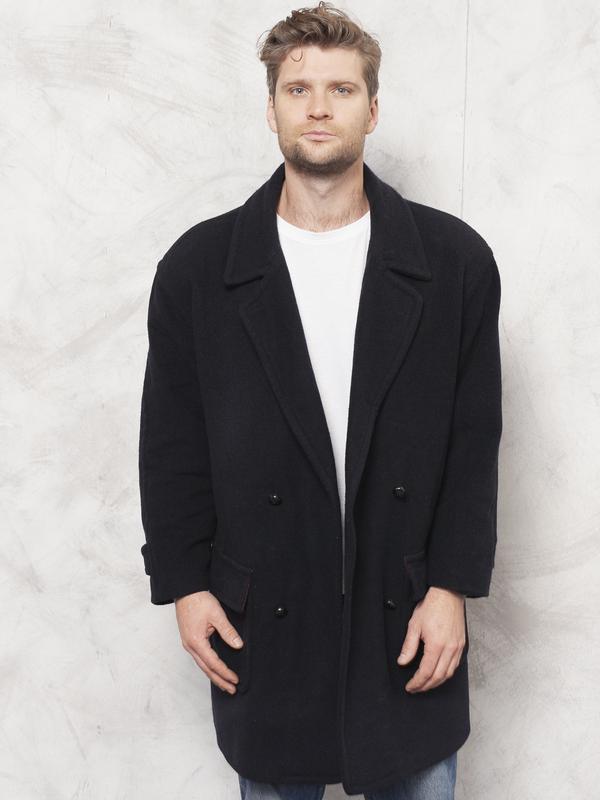 Vintage 90's Men Cashmere Blend Coat