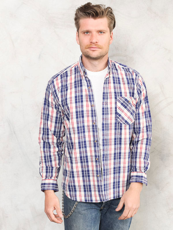 Vintage 90's Plaid Men Shirt