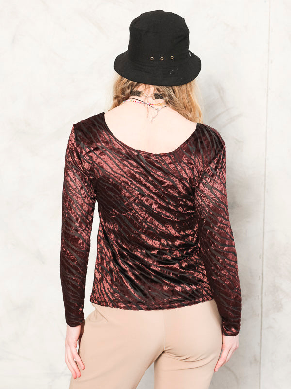 Vintage Y2K Velvet Women Top