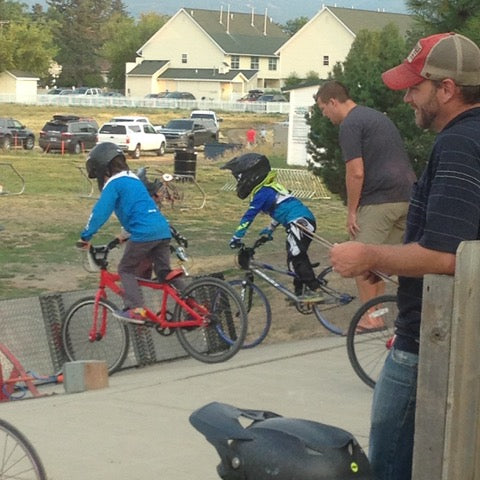 Boy at bike race