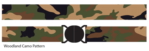 An illustration design of a Jelt belt in the woodland camo pattern.