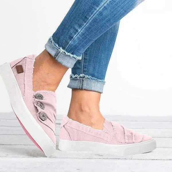 casual button comfy sneaker