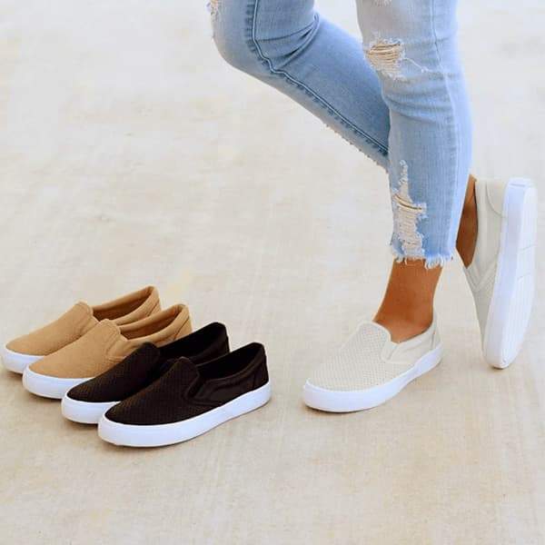 slip on running flat sneakers