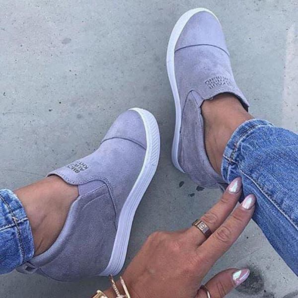 fashion letter slip on wedge sneakers