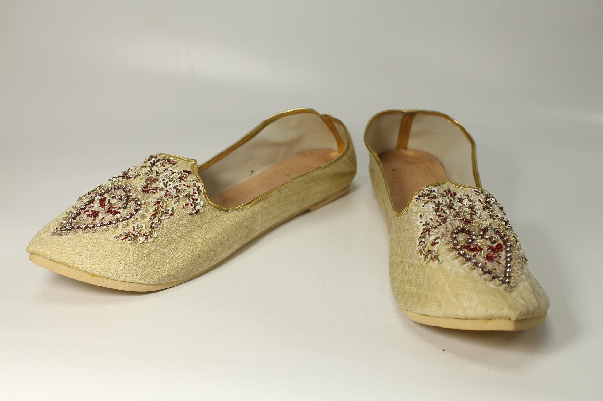 Bhabua - Beige Mojari Khussa Shoes – Sherwanisale.com