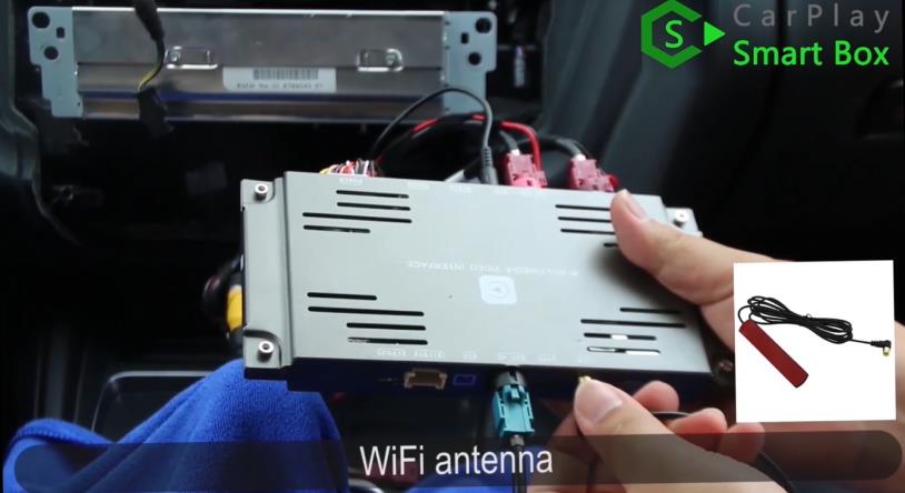 10. WiFi antenna - How to install WiFi Wireless Apple CarPlay on BMW F30 NBT EVO Head Unit - CarPlay Smart Box