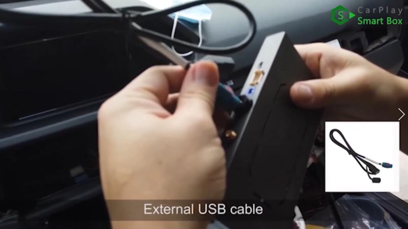 11. External USB cable - How to Retrofit Wireless Apple CarPlay for Mercedes-Benz C E GLK with NTG4 Head Unit - Carplay Smart Box