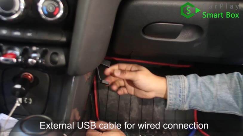 12. External USB cable for wired connection - Step by Step BMW MINI Cooper NBT iOS13 Wireless Apple CarPlay AirPlay Android Auto Install - CarPlay Smart Box