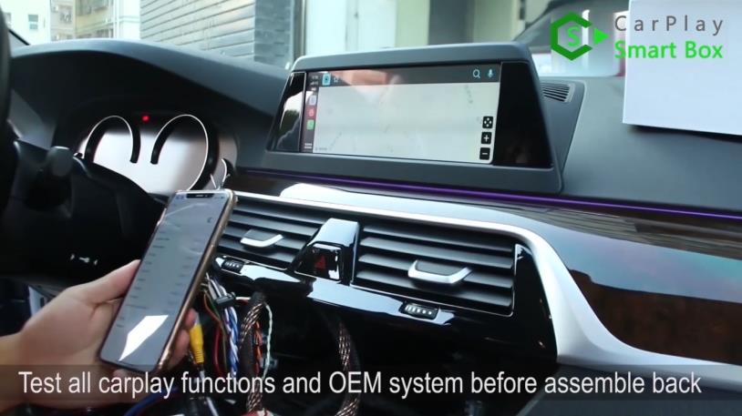 13. Test all CarPlay functions and OEM system before assemble back - Step by Step Retrofit JoyeAuto wireless CarPlay on BMW 528Li G38 EVO Head Unit - CarPlay Smar