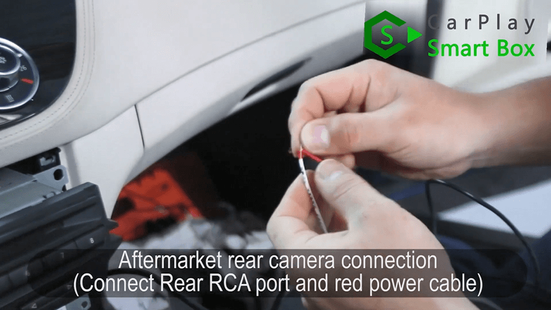 14.Aftermark rear camera connection (Connect Rear RCA port and red power cable).