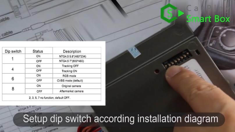 15. Setup dip switch according installation diagram - Step by Step Wireless Apple CarPlay Installation for Mercedes S class W221 - CarPlay Smart Box