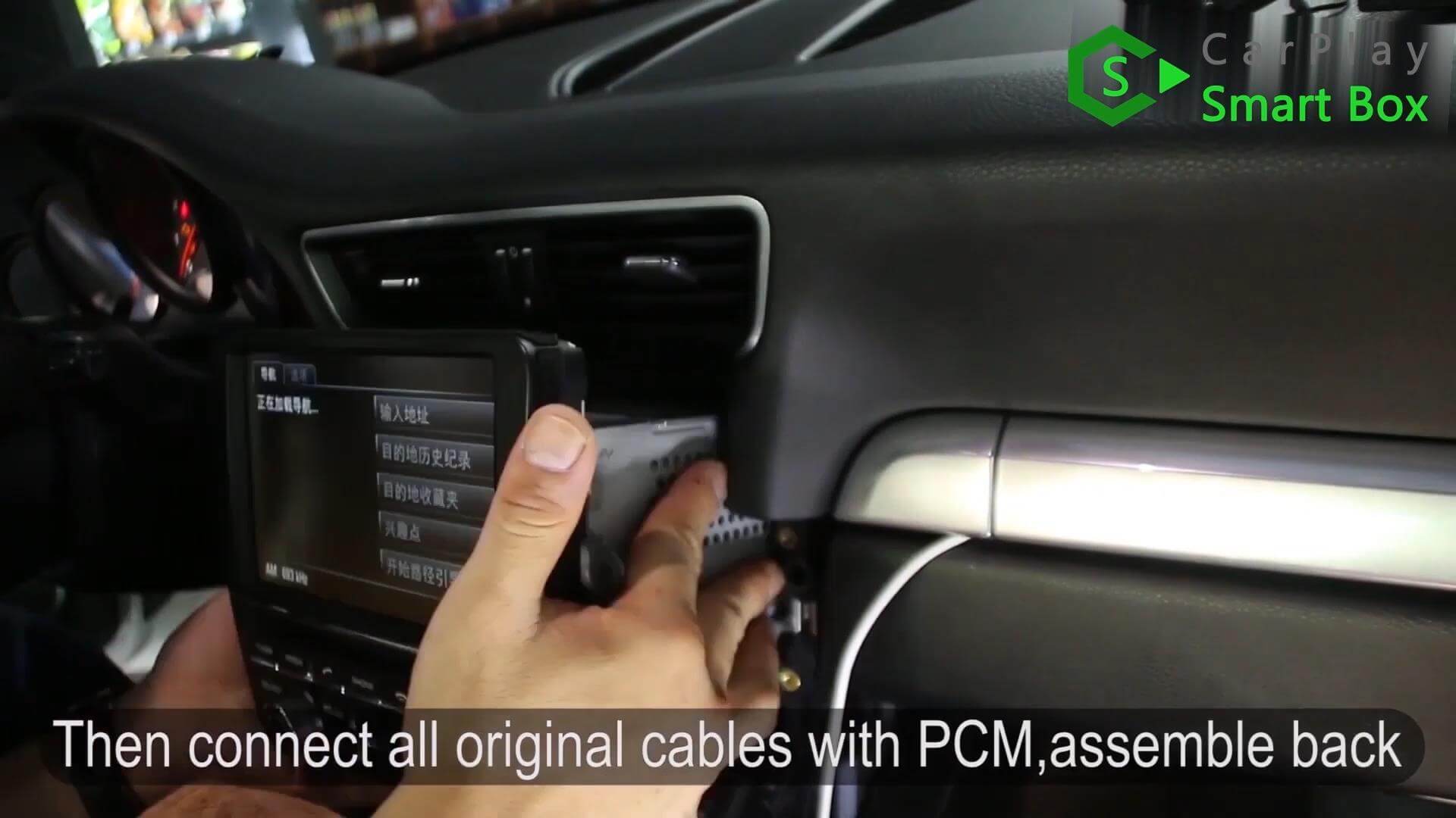 16. Then connect all original cables with PCM, assemble back - Wireless Apple CarPlay Smart Box for Porsche 911 PCM3.1 Head unit - CarPlay Smart Box