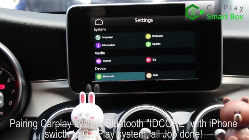 17. Accoppiamento del sistema CarPlay Bluetooth “IDCORE” con iPhone, passaggio al sistema CarPlay, tutto fatto - Retrofit wireless Apple CarPlay per Mercedes 2015-2017 C W2