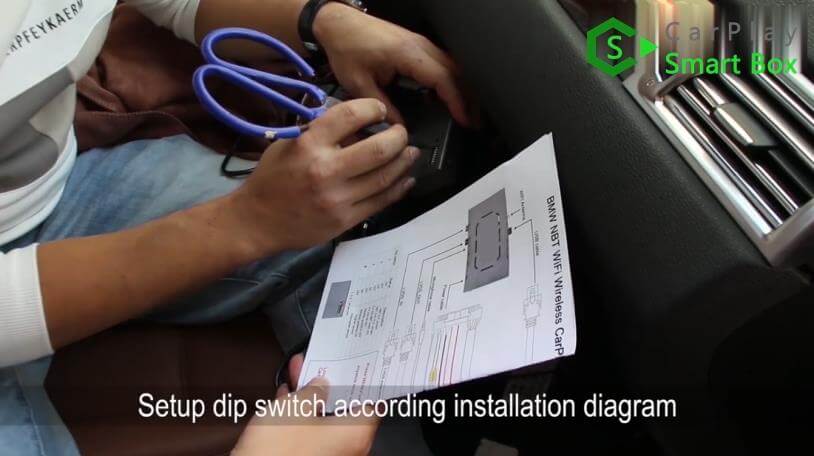 17. Setup dip switch according installation diagram - Step by Step BMW X3 F25 X4 F26 NBT Wireless CarPlay Installation - CarPlay Smart Box