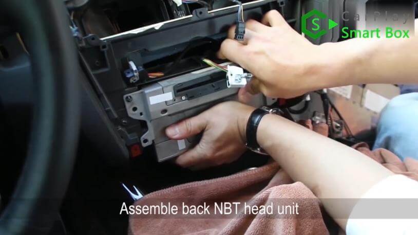 18. Assemble back NBT head unit - Step by Step BMW X3 F25 X4 F26 NBT Wireless CarPlay Installation - CarPlay Smart Box