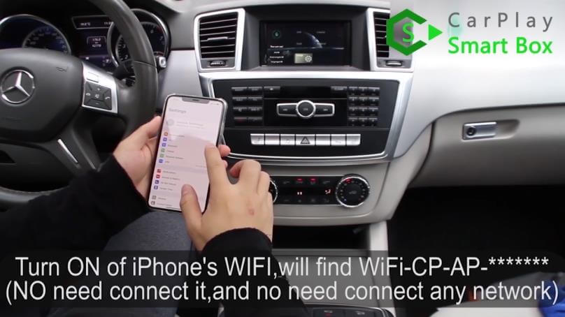 20. Accendi il WiFi dell'iPhone, troverai WiFi-CP - Installazione passo dopo passo di Apple CarPlay wireless per Mercedes classe S W221 - CarPlay Smart Box