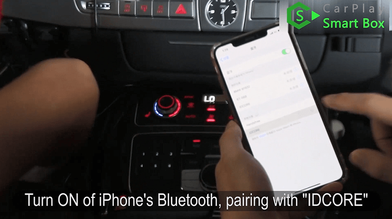 21.Turn on of iPhone's bluetooth, pairing with IDCORE.