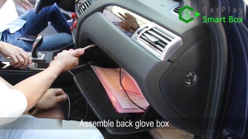 21. Assemble back glove box - Step by Step BMW X3 F25 X4 F26 NBT Wireless CarPlay Installation - CarPlay Smart Box