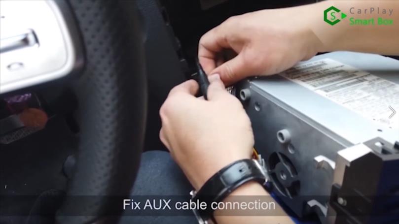 21. Fix AUX cable connection - How to Retrofit Wireless Apple CarPlay for Mercedes-Benz C E GLK with NTG4 Head Unit - Carplay Smart Box
