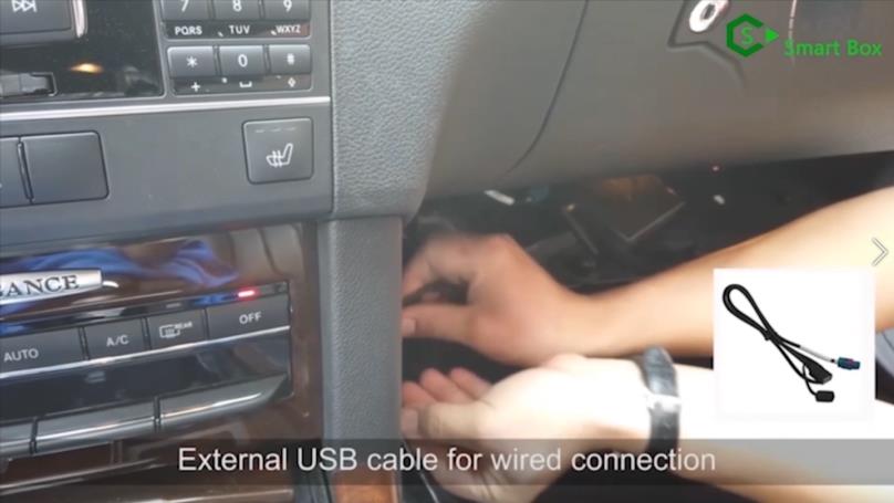 24. External USB cable for wired connection - How to Retrofit Wireless Apple CarPlay for Mercedes-Benz C E GLK with NTG4 Head Unit - Carplay Smart Box