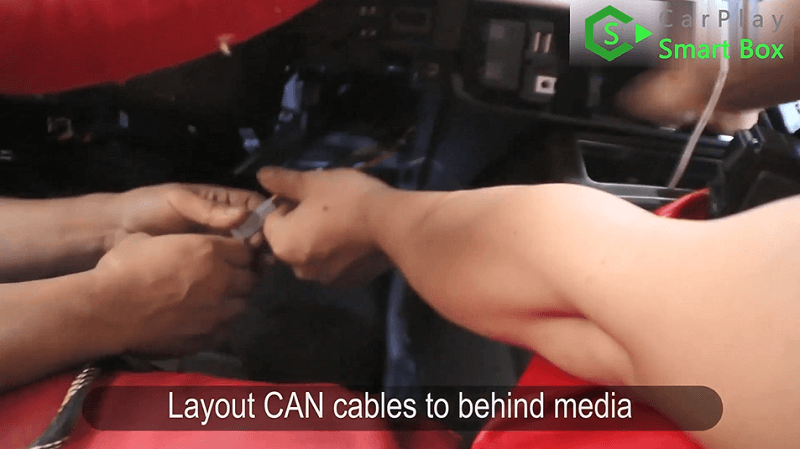 3.Layout CAN cables to behind media.