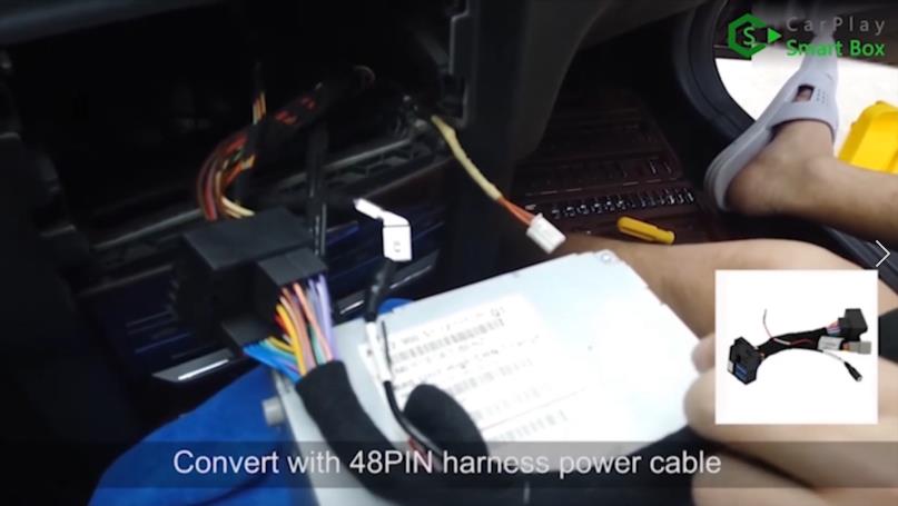 4. convert with 48PIN harness power cable - How to Retrofit Wireless Apple CarPlay for Mercedes-Benz C E GLK with NTG4 Head Unit - Carplay Smart Box