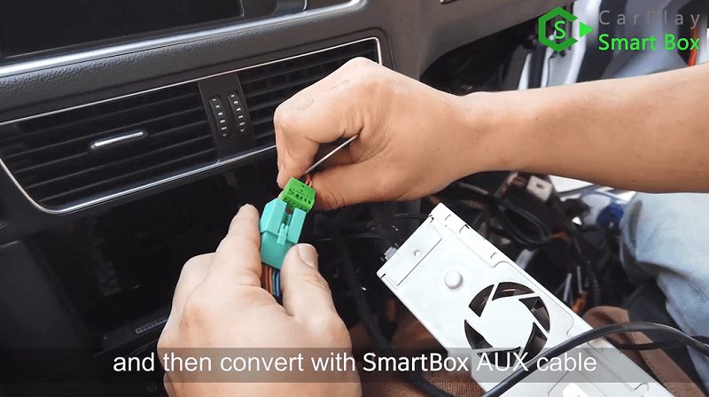 6.And then convert with Smart Box AUX cable.