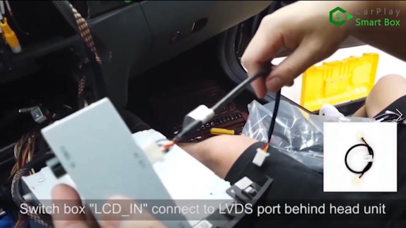 6. Switch box “LCD_IN” connect to LVDS port behind head unit - How to Retrofit Wireless Apple CarPlay for Mercedes-Benz C E GLK with NTG4 Head Unit - Carplay Smart