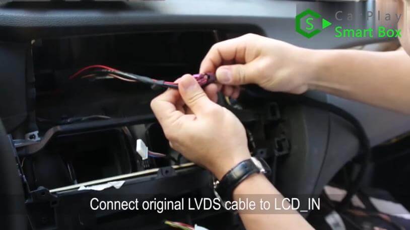 7. Connect original LVDS cable to LCD_IN - Step by Step BMW X3 F25 X4 F26 NBT Wireless CarPlay Installation - CarPlay Smart Box