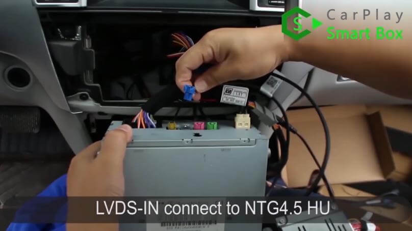 7. Σύνδεση LVDS-IN στο NTG4.5 HU - Βήμα προς βήμα Ασύρματη εγκατάσταση Apple CarPlay για Mercedes S class W221 - CarPlay Smart Box