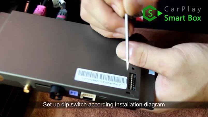 8. Set up dip switch according installation diagram - Mercedes CLS 2015 NTG5.1 HU Wireless Apple CarPlay Installation - CarPlay Smart Box